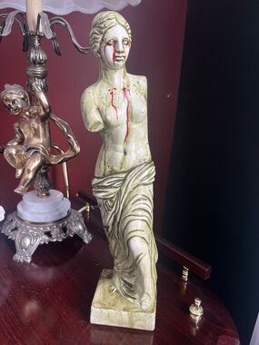 Gothic Venus Statue • Hand Painted Zombie Bust • Dark Academia Oddity Decor 15"